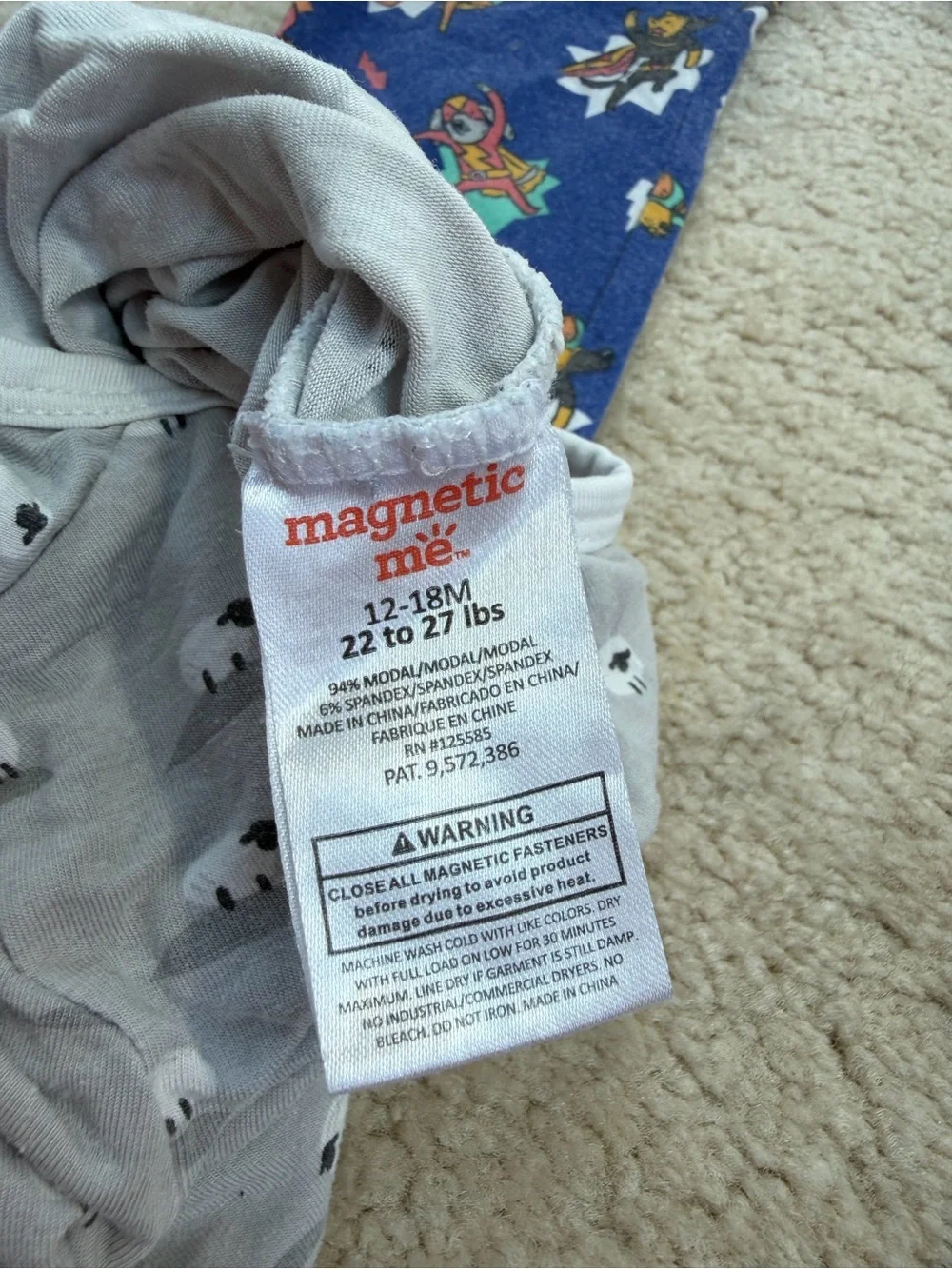 Magnetic Me Size 12-18 Months Animal Print Footie Modal Pajamas Bundle